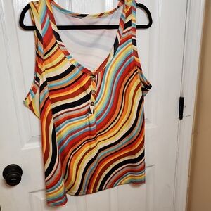 Vibrant Sz 22 Striped Tank Top